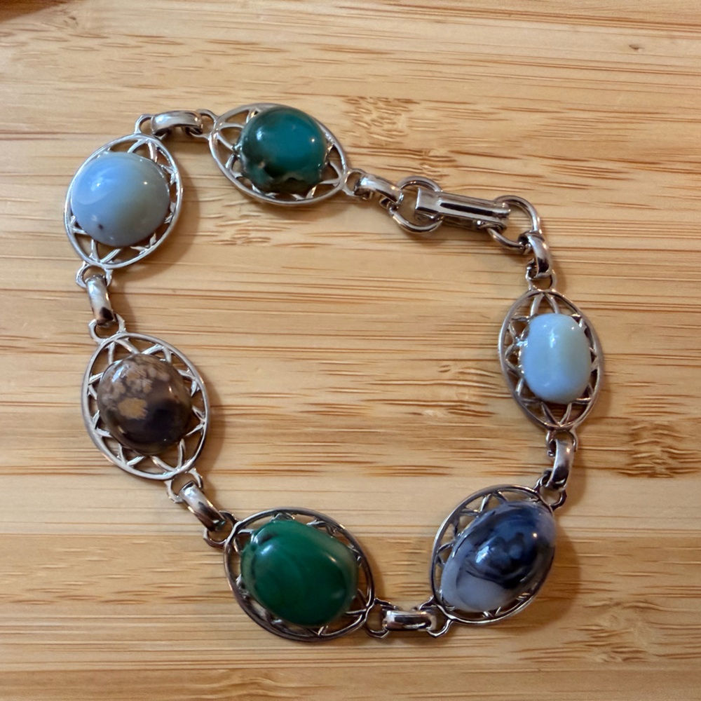 Malachite and Agate natural stones bracelet